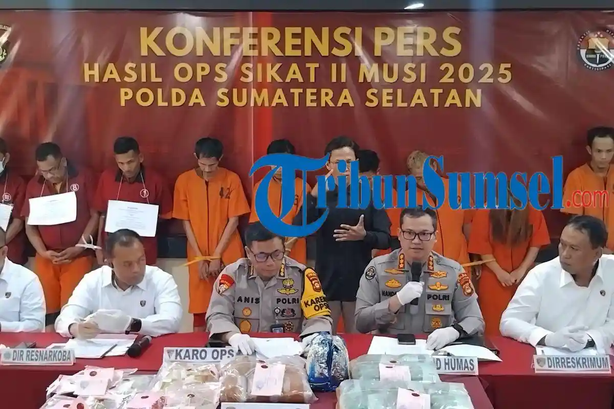 1.178 Pelaku Kriminal Diamankan Polda Sumsel Selama Selama Operasi Sikat II Musi 2025