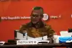 Ketua KPU Konpers Rekapitulasi Dartar Pemilu Putusan MK