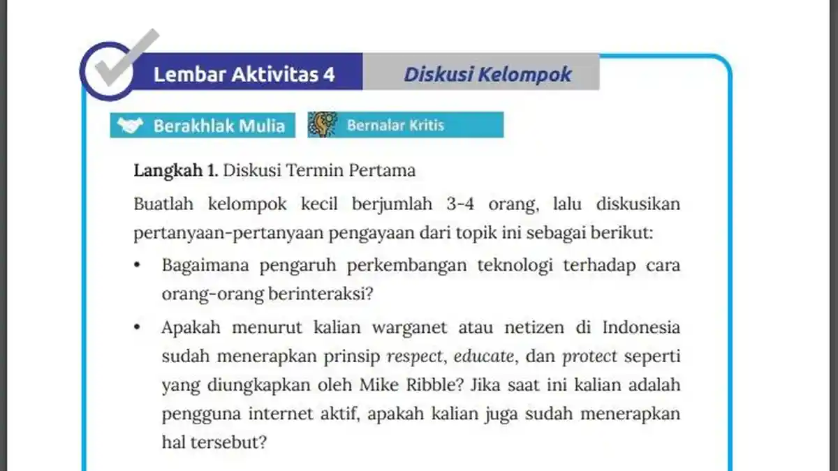 Kunci Jawaban IPS Kelas 9 Halaman 96 SMP Kurikulum Merdeka, Lembar Aktivitas 4: Diskusi Kelompok