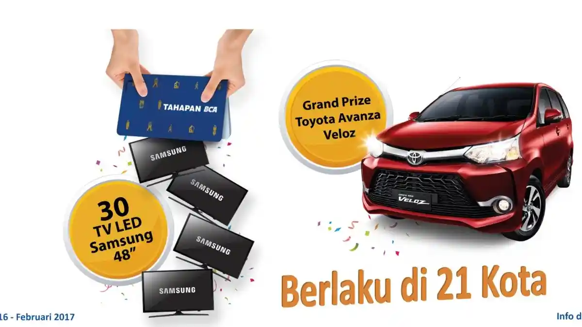 Buka Rekening BCA, Berpeluang Bawa Pulang Avanza Veloz