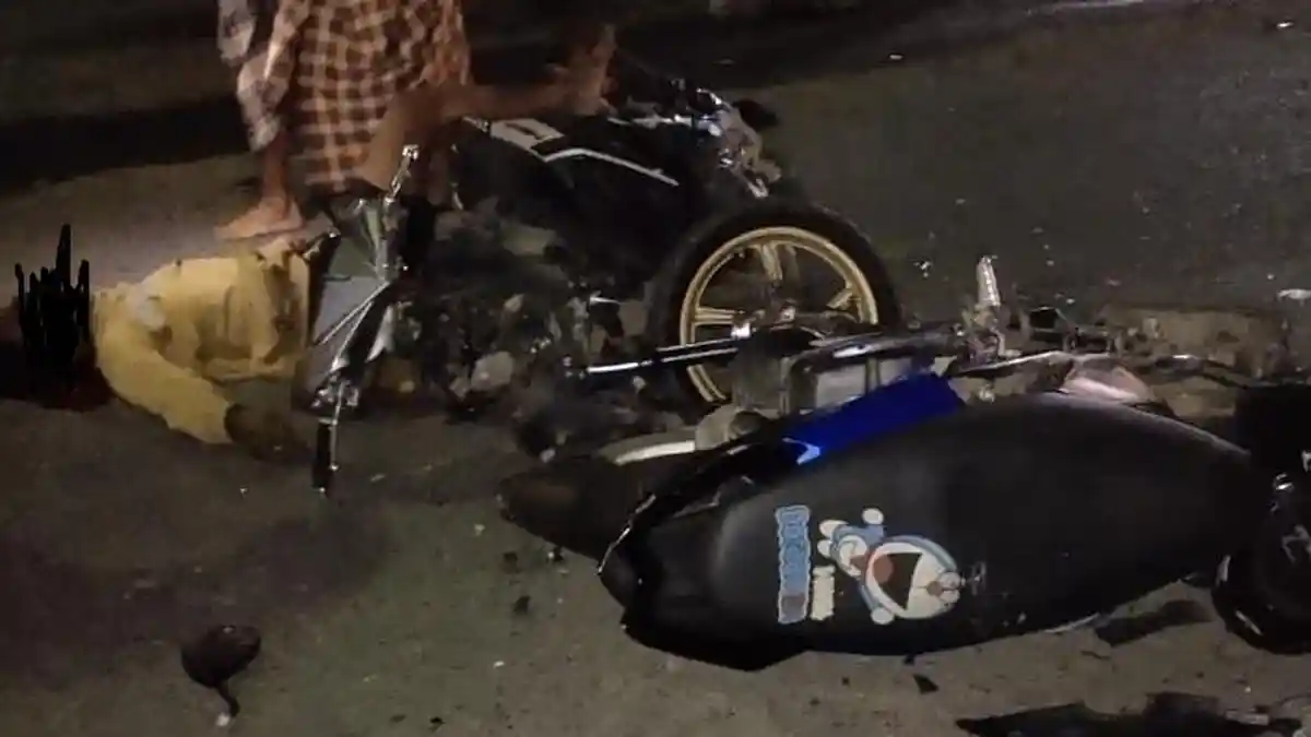 Tabrakan Motor vs Motor di Mamuju, 4 Orang Kritis di Rumah Sakit Bhayangkara