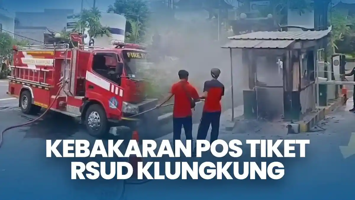 TRAGEDI Kebakaran di Pos Tiket RSUD Klungkung, Pengunjung Sempat Panik Lihat Kobaran Api!