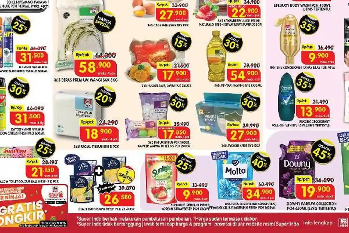 KATALOG Promo JSM Superindo 13 November 2022 : Downy Diskon 45 Persen, Vaseline Murah Gratis Ongkir