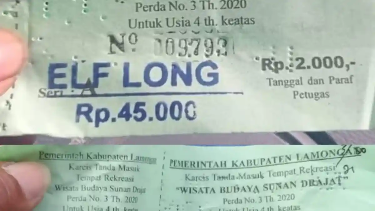 Ramai di Medsos, Karcis Parkir di Wisata Sunan Drajat Lamongan Tertera Tarif Ganda