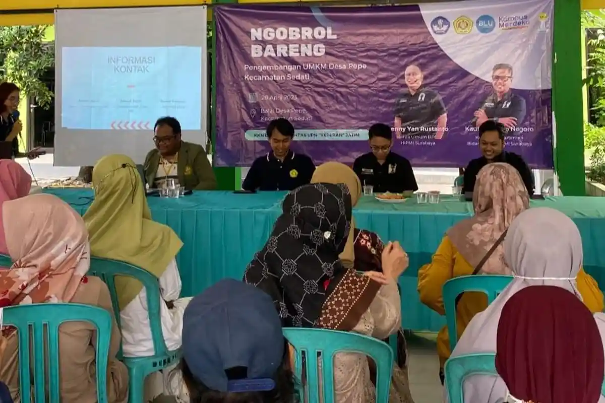 UPN Veteran Jatim dan HIPMI Jatim Bantu Pengembangan UMKM di Desa Pepe Sidoarjo