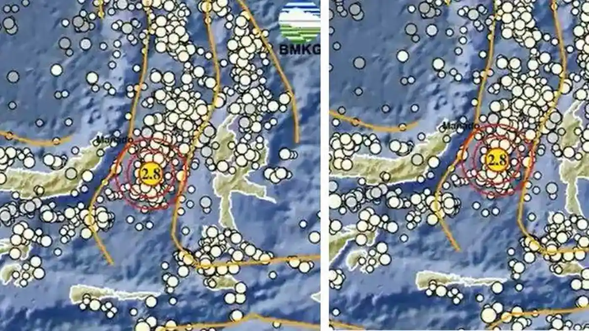 Gempa Hari Ini Magnitudo 2.8 Guncang Bitung Sulawesi Utara, Info BMKG dan Pusat Gempa Terkini
