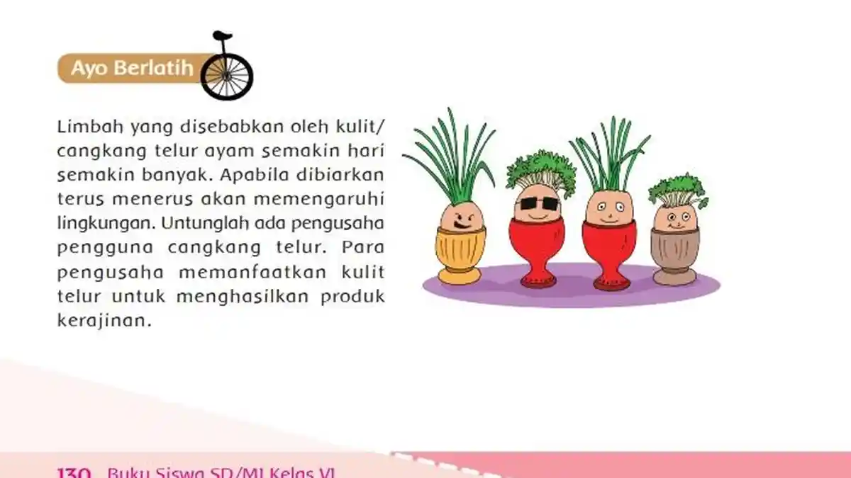 Kunci Jawaban Tema 1 Kelas 6 Halaman 130 131 132, Subtema 3 Pembelajaran 2: Kerajinan Telur