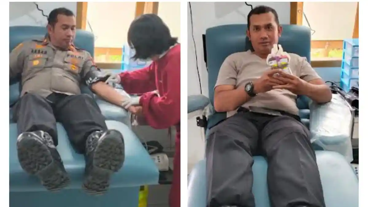 Kapolsek Sanggalla Sumbangkan Darahnya Untuk Korban Kecelakaan
