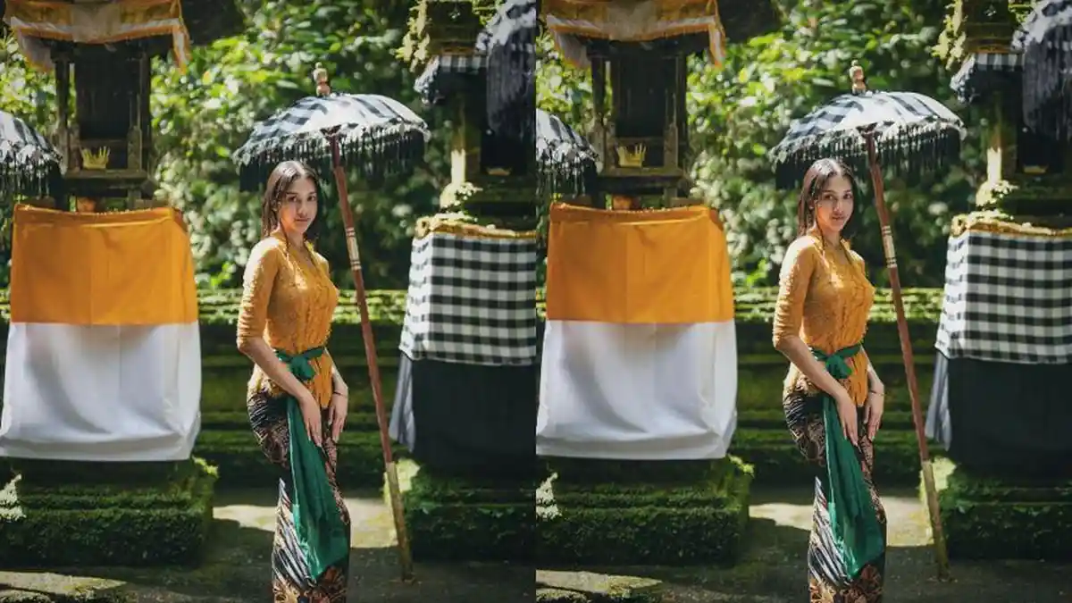 Anya Geraldine Kembali Jadi Cewek Bali dengan Kebaya Kuning di Hari Raya Nyepi