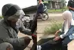 Niat Silaturahmi Lebaran, Sekeluarga Terjatuh di Jalan Rusak Parah Pattimura Lampung Tengah