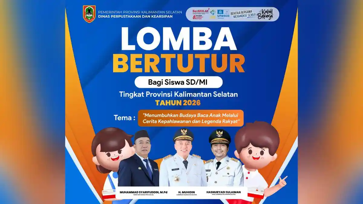 Meriahkan Semesta Buku 2026, Dispersip Kalsel Gelar Lomba Bertutur SD/MI Tingkat Provinsi - Banjarmasinpost.co.id