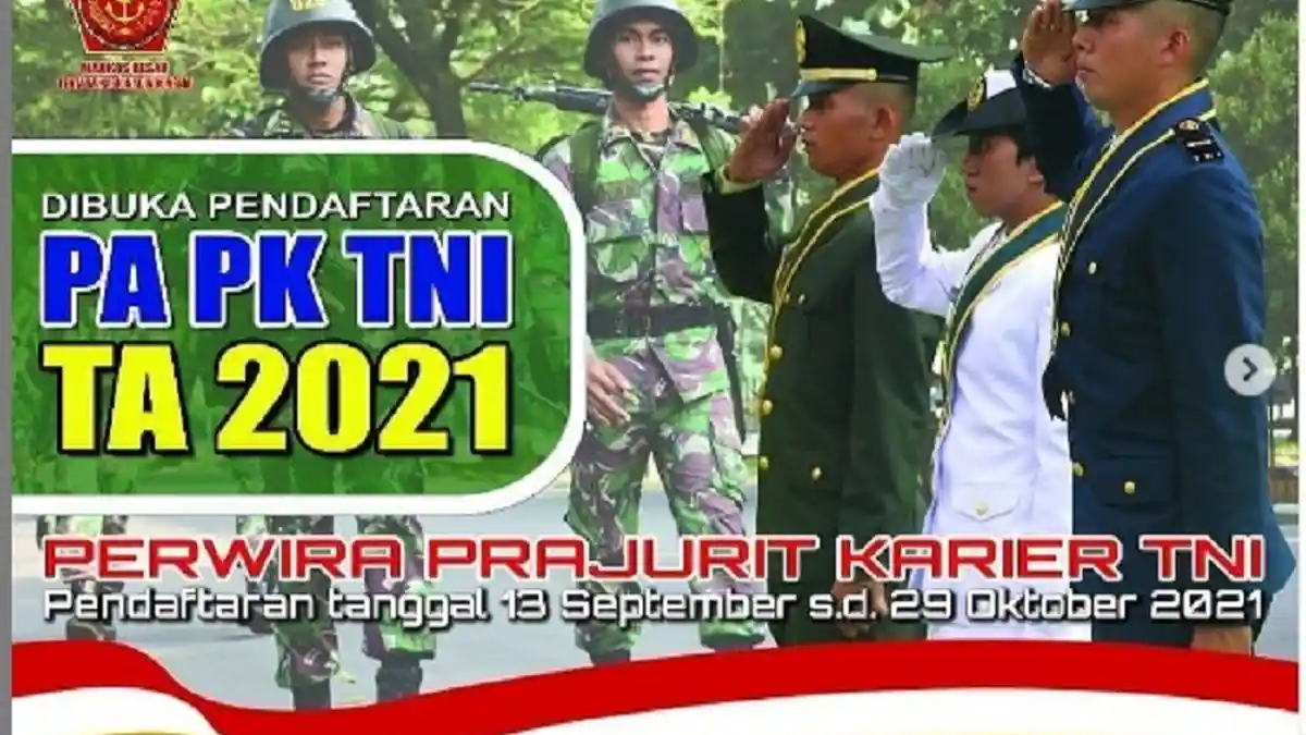 Dibuka 77 Posisi Dalam Rekrutmen Perwira Prajurit Karier TNI 2021 Lulusan D4-S1, Cek Syaratnya