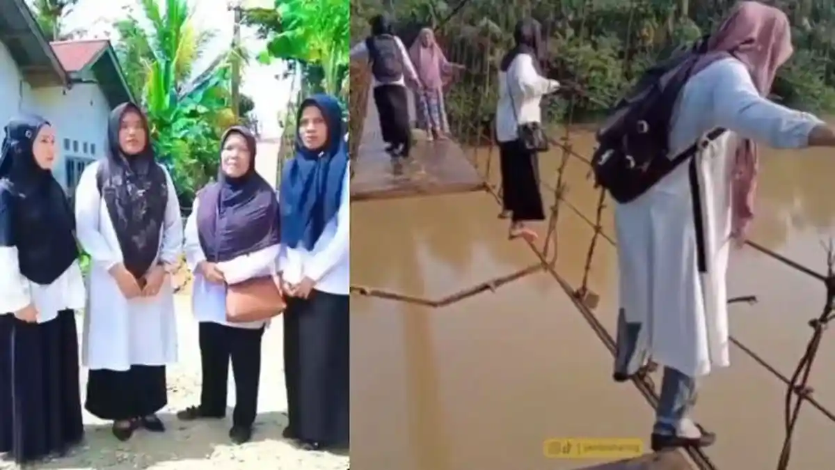 Guru yang Melintasi Jembatan Viral di Merangin Jambi Minta Maaf