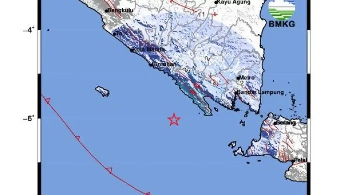 Pesisir Barat Masuk 24 Daerah Rawan Bencana Gempa dan Tsunami di Indonesia