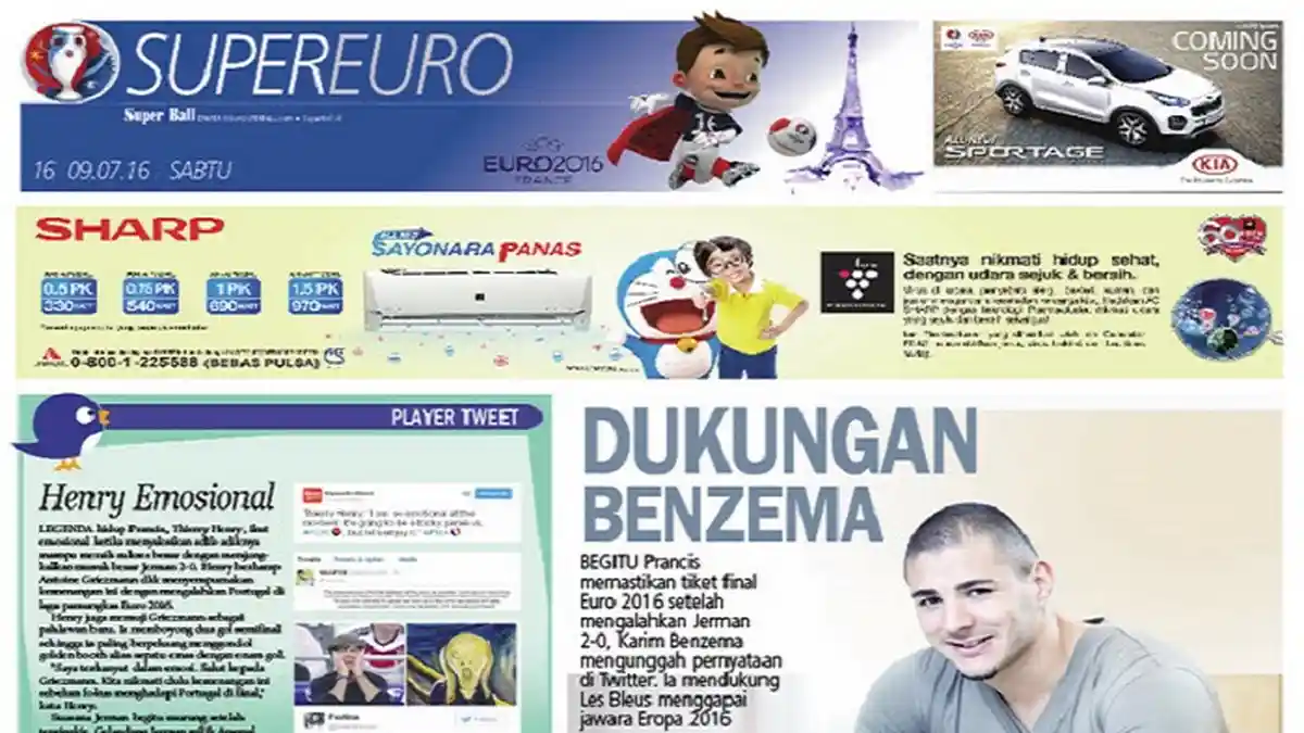 Karim Benzema Dukung Prancis di Final Euro 2016