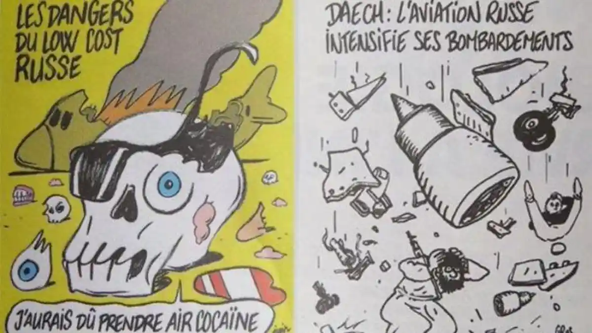 Ilustrasi Jatuhnya Pesawat Rusia Ala Charlie Hebdo Dikecam Netizen