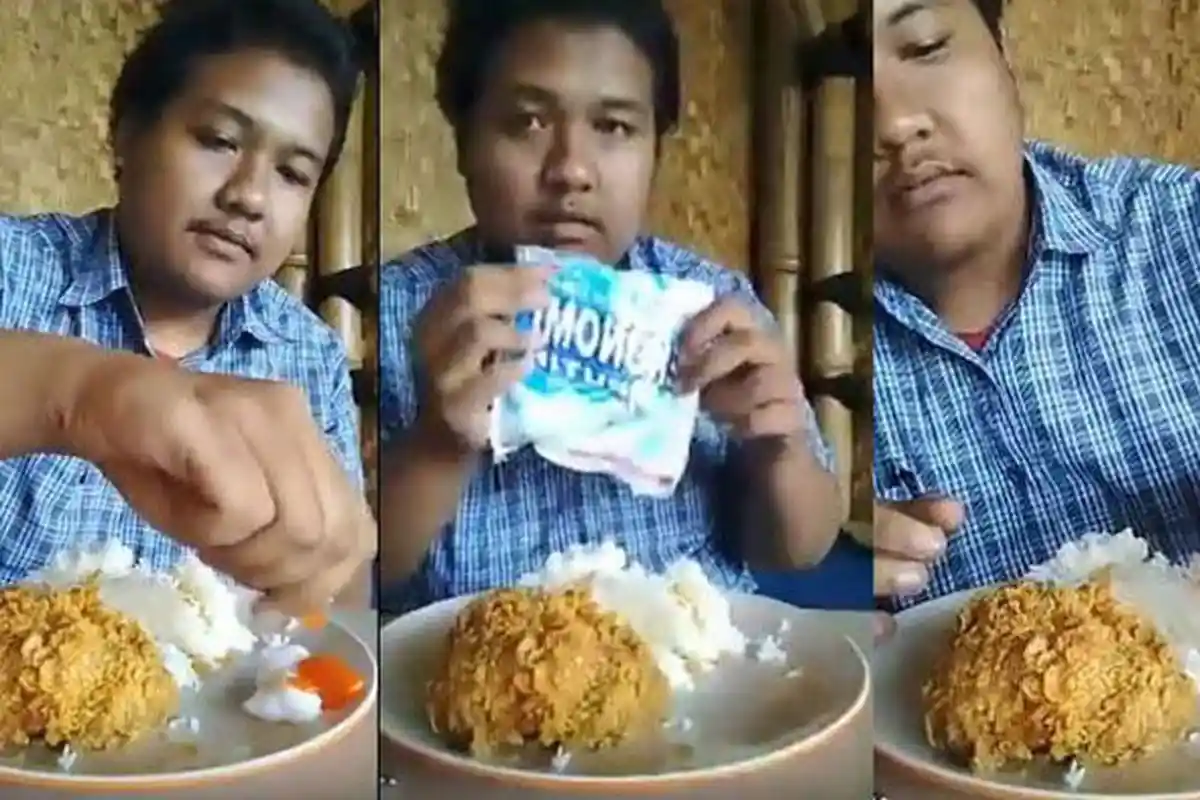 Nekat Makan Ayam Goreng Campur Sabun Colek, Akhirnya Ini yang Dirasakan Pria di Video Saat Menit 7