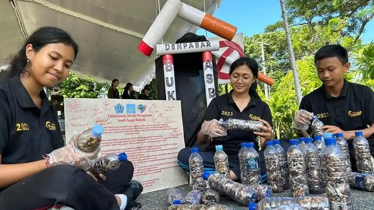 Forum Anak Denpasar Temukan 10 Ribu Putung Rokok dalam 1 Jam Pada Aksi Gerakan Anak Anti Asap Rokok