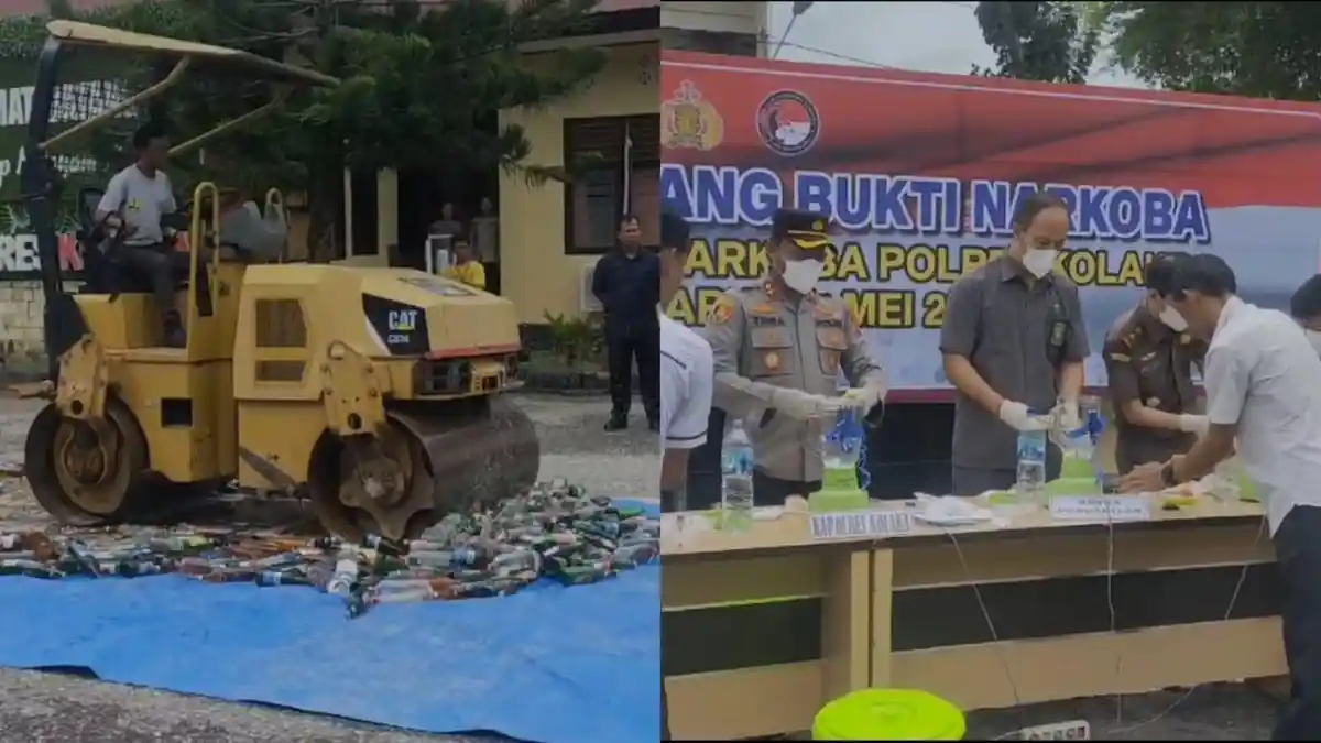 BREAKING NEWS Pemusnahan Narkoba Hingga Miras di Polres Kolaka Sultra, Hasil Temuan Sepanjang 2024