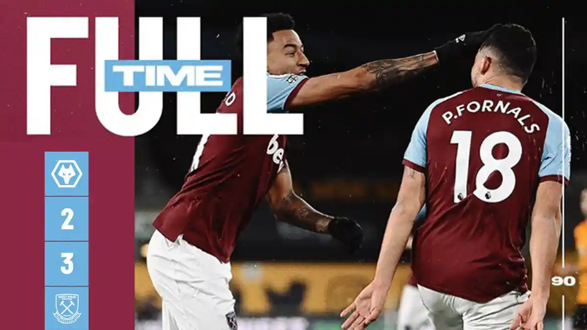 Hasil Wolves vs West Ham United, Jesse Lingard Cetak Gol Lagi, West Ham Menang, Geser Chelsea