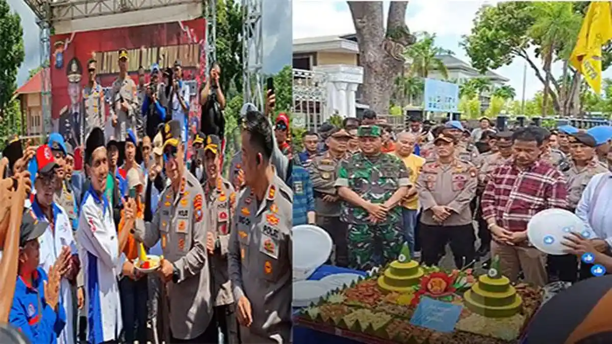 May Day 2024, Momen Kapolda Kepri dan Wali Kota Batam Sambut Buruh dengan Tumpeng
