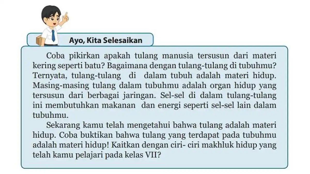 Kunci Jawaban IPA Kelas 8 SMP Halaman 26 Semester 1: Materi Hidup pada Tulang