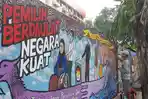 Pelukis dari Yogyakarta hingga Saltiga Beradu Karya Ajak Pemilu Damai dan Tidak Golput di Surabaya