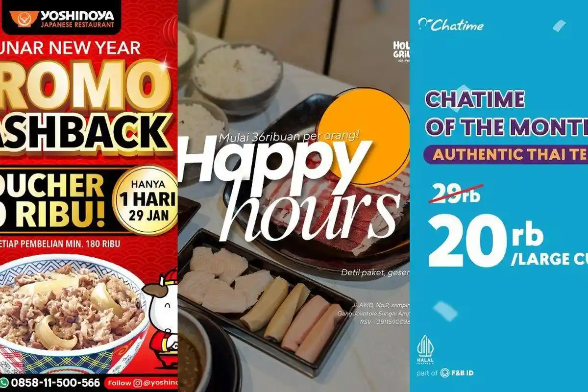 Daftar Promo Imlek 2025 Diskon dan Voucher Rp 60 Ribu, Mulai Chatime, Yoshinoya hingga Pepper Lunch