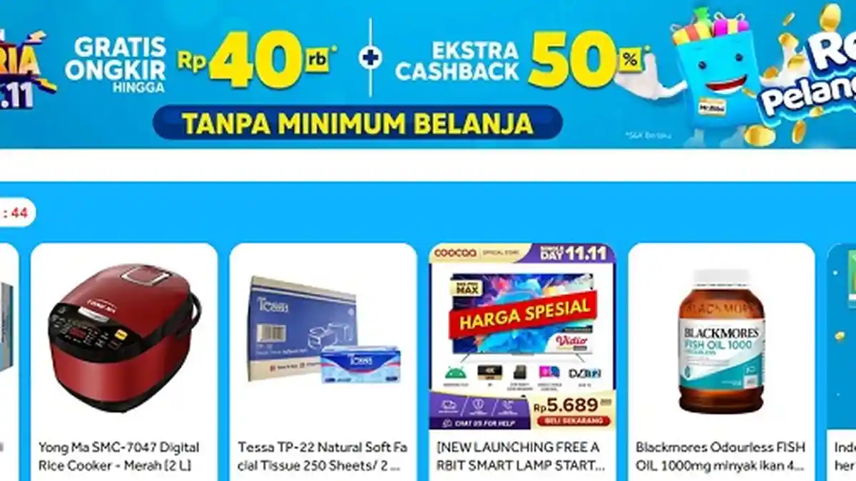 Intip Diskon Harbolnas 11.11 di Bukalapak, Blibli hingga Shopee, Ada Cashback Juga Gratis Ongkir