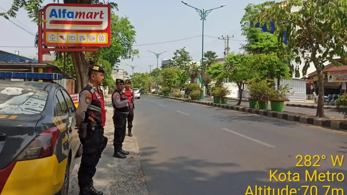 Cegah Kejahatan C3, Samapta Polres Metro Polda Lampung Giat Patroli