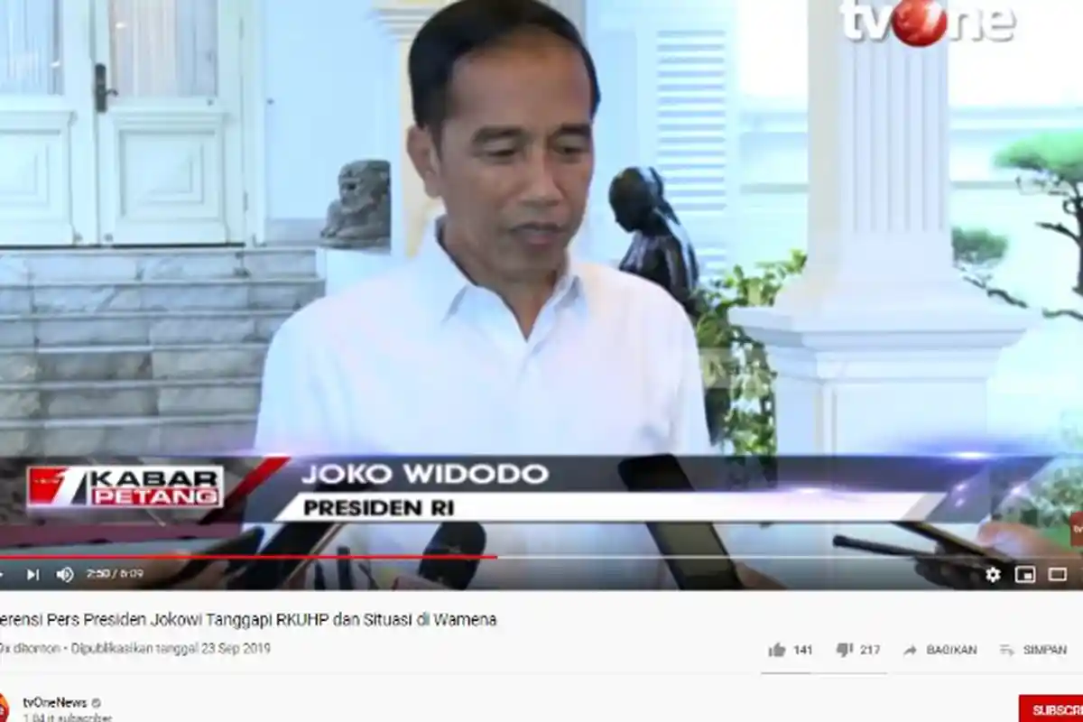 Tanggapi Demo Mahasiswa terkait RKUHP, Jokowi Yakin DPR akan Mendengar: Jangan Tanyakan ke Sini