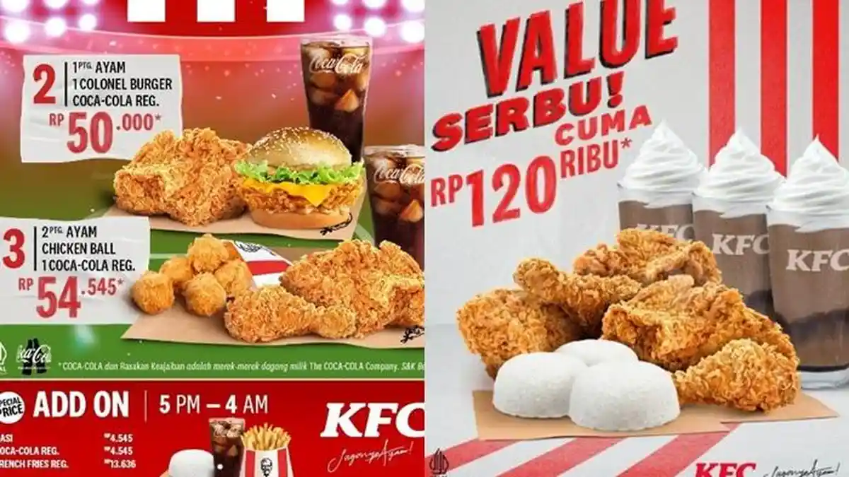 1 Potong Ayam, 1 Burger dan 1 Minum Rp 50.000, Promo KFC Hari ini Rabu 7 Desember 2022