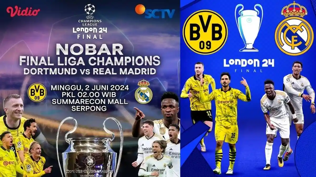 Lokasi Nobar Final Liga Champions Real Madrid vs Dortmund di Tangerang Banten