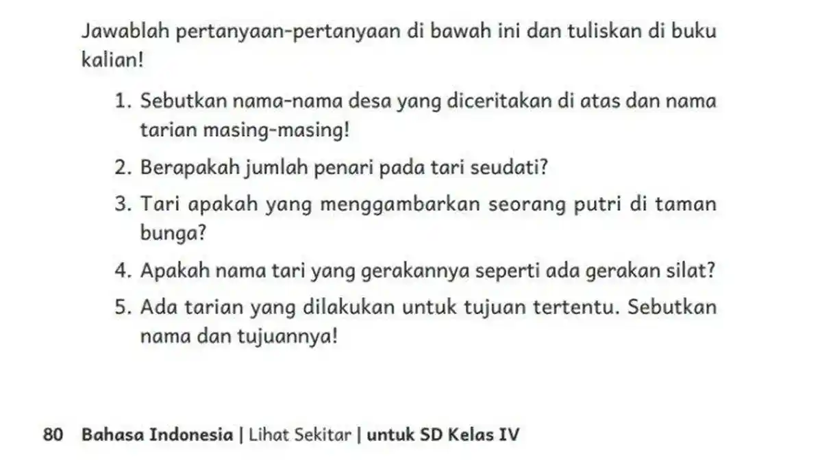 Kunci Jawaban Bahasa Indonesia Kelas 4 Halaman 80 Kurikulum Merdeka ...