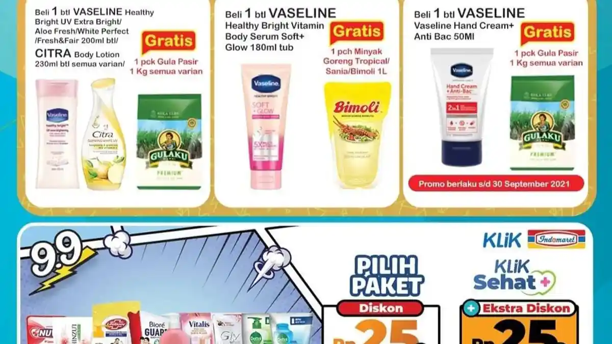 PROMO JSM Indomaret & Alfamart 3-5 September 2021, GRATIS Minyak Goreng & Gula, Harga Serba Hemat