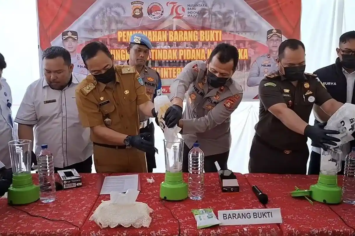 Polres Ogan Ilir Musnahkan 2 Kg Sabu & 91 Butir Ekstasi, Selamatkan 20.885 Jiwa dari Bahaya Narkoba