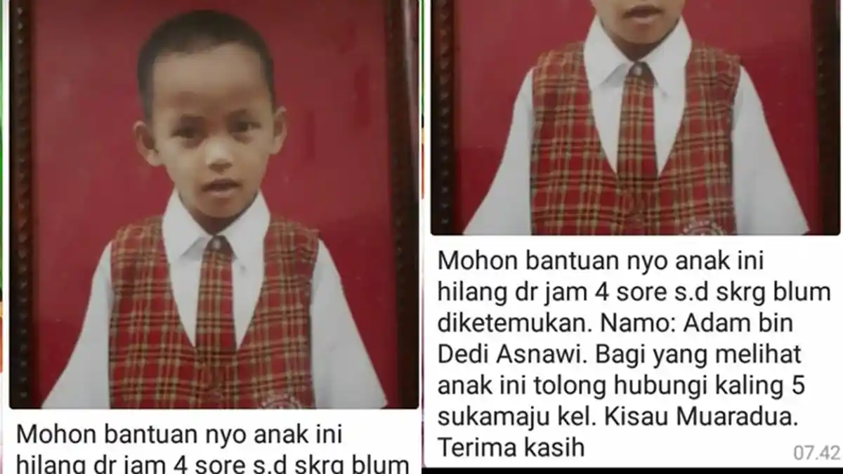 BREAKING NEWS: Bocah 8 tahun di Kisau OKU Selatan Hilang, Terakhir Pamit Pergi Bermain