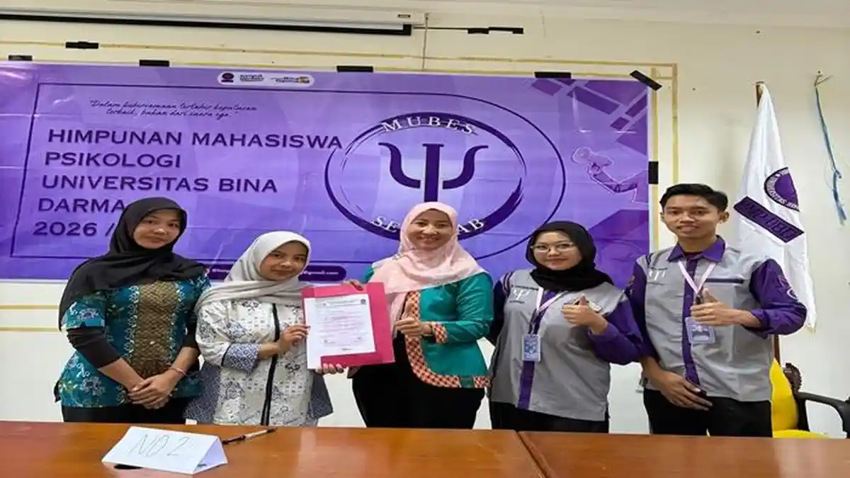 Himpunan Mahasiswa Psikologi Universitas Bina Darma Sukses Gelar Mubes &Sertijab Periode 2026/2027