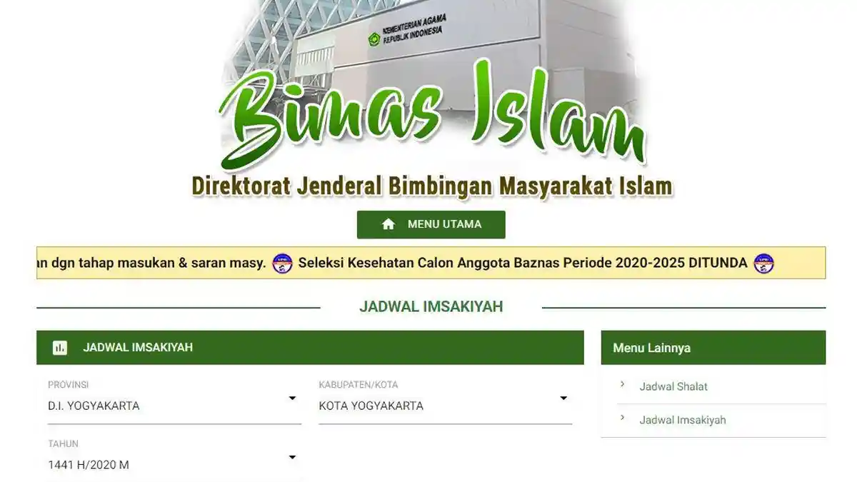 Jadwal Imsakiyah DI Yogyakarta 1 Ramadhan 1441 H, Jumat 24 April 2020