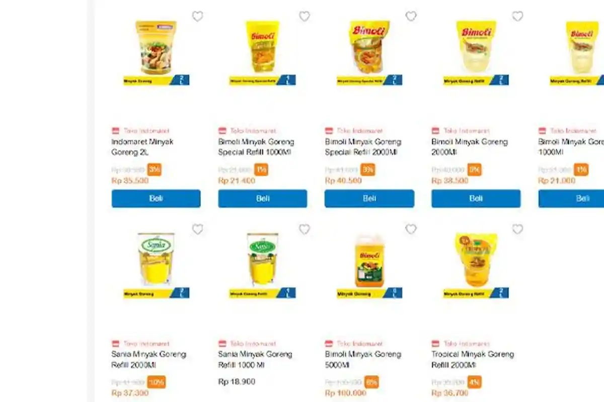 Harga Minyak Goreng di Indomaret dan Superindo Hari Ini Selasa 2 Mei 2023: Harga Sania 2L Rp 37.300