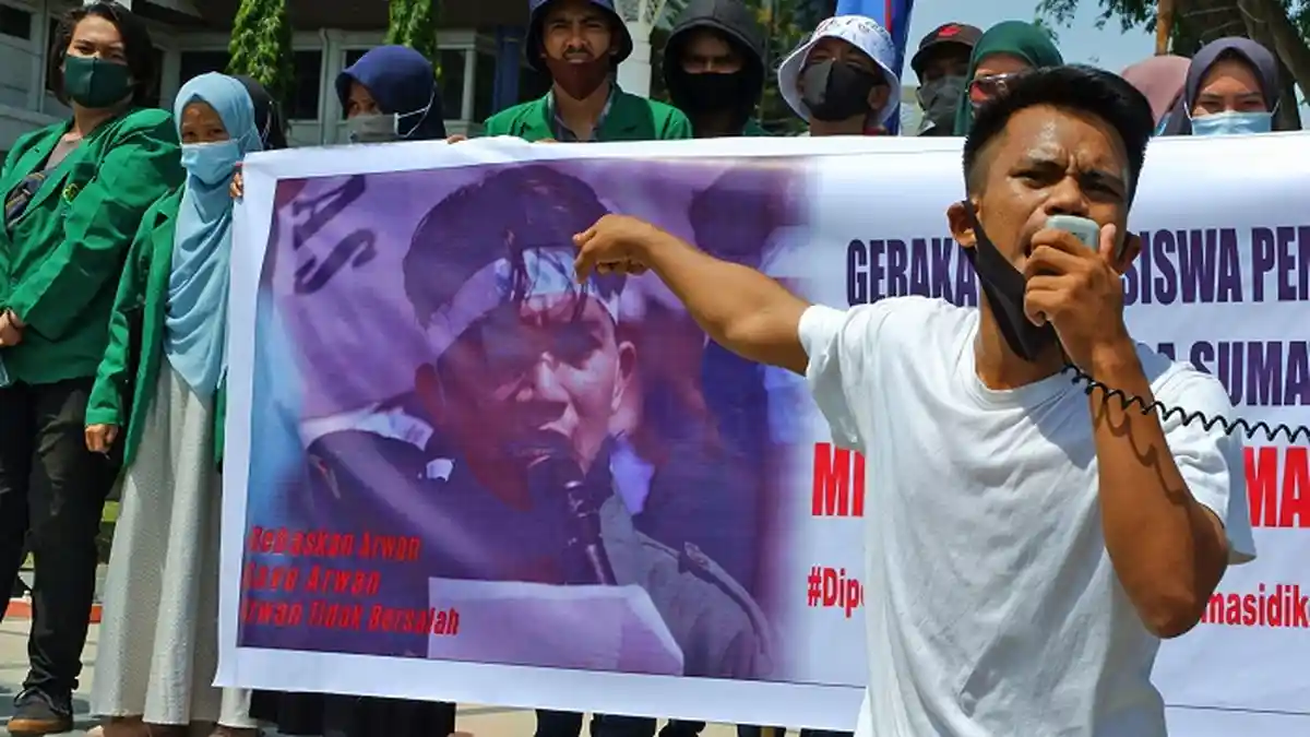 Mahasiswa Gelar Demo di Taman Riyadhah Lhokseumawe, Tuntut Pembebasan ...