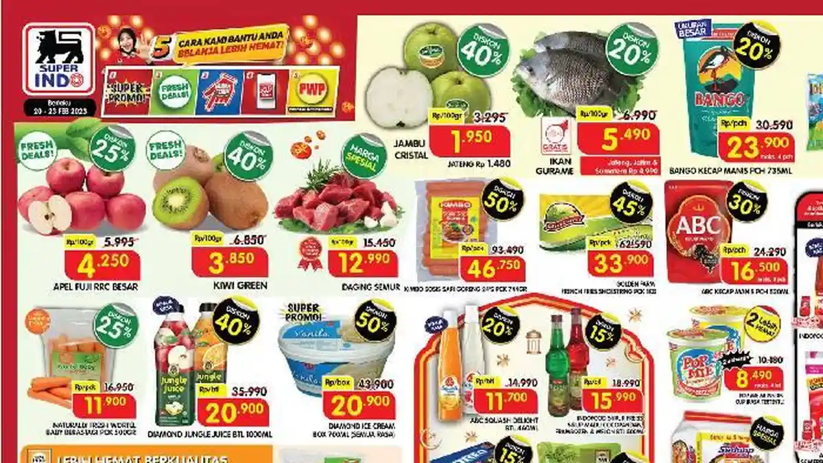 KATALOG Promo Superindo 20-23 Februari 2023: Es krim Diamond Diskon 50 Persen, ABC Squash Murah