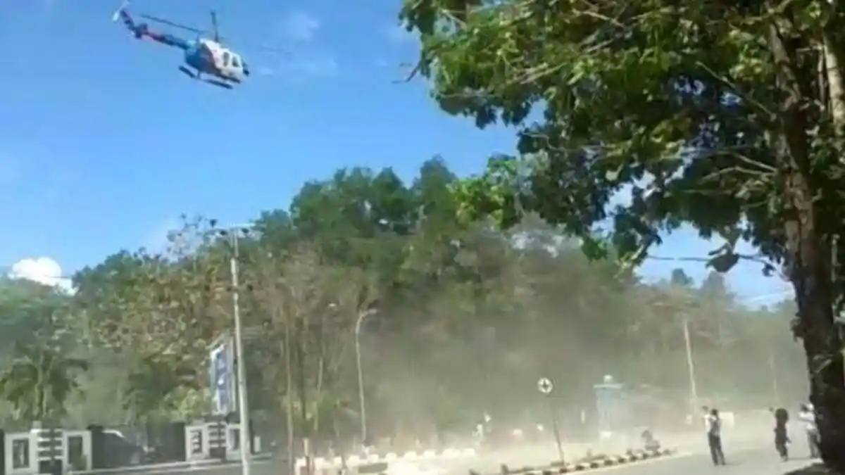 Berbuntut Panjang Soal Helikopter Dipakai Usir Mahasiswa UHO saat Demo di Mapolda Sultra, Dilapor?