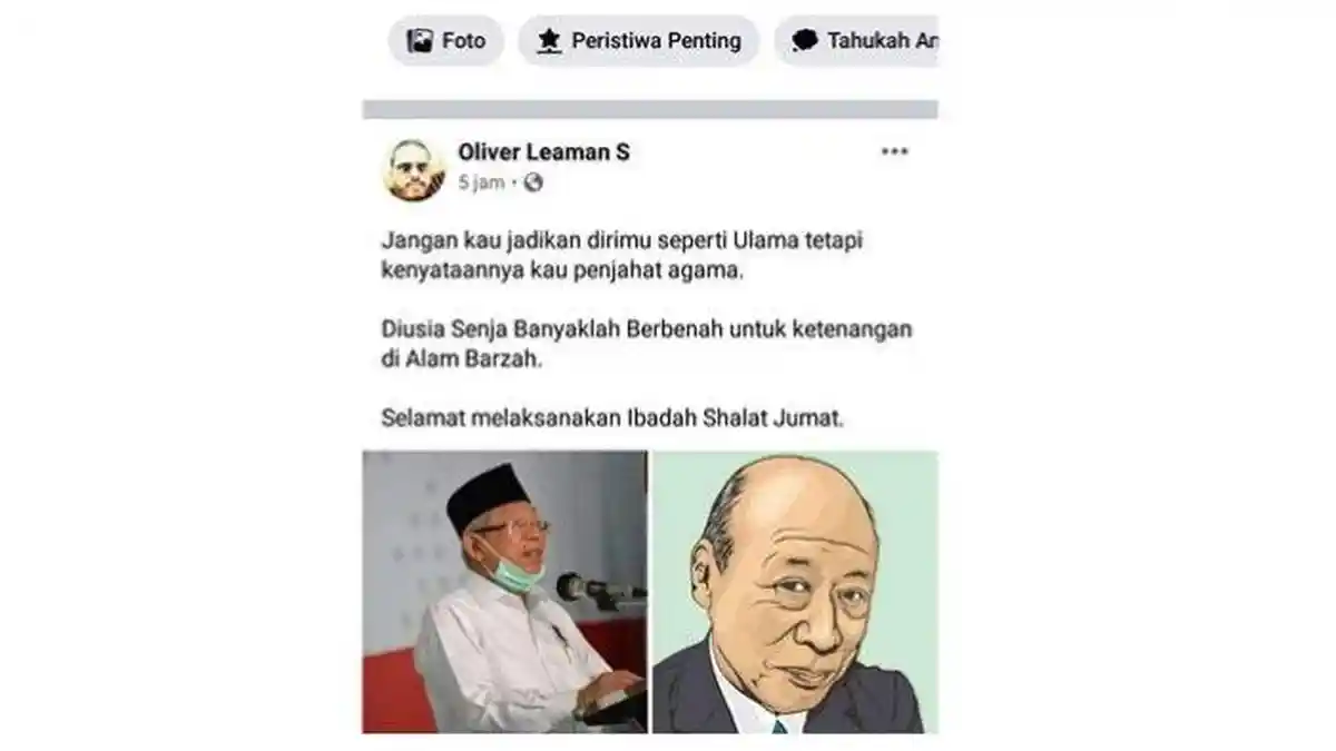 Pemilik Akun yang Hina Wapres Ma'ruf Amin Minta Maaf Usai Dilaporkan GP Ansor, Ini Kata Polisi