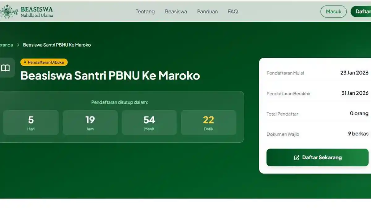 Cara Daftar Beasiswa untuk Santri dari PBNU, Kuliah di Maroko