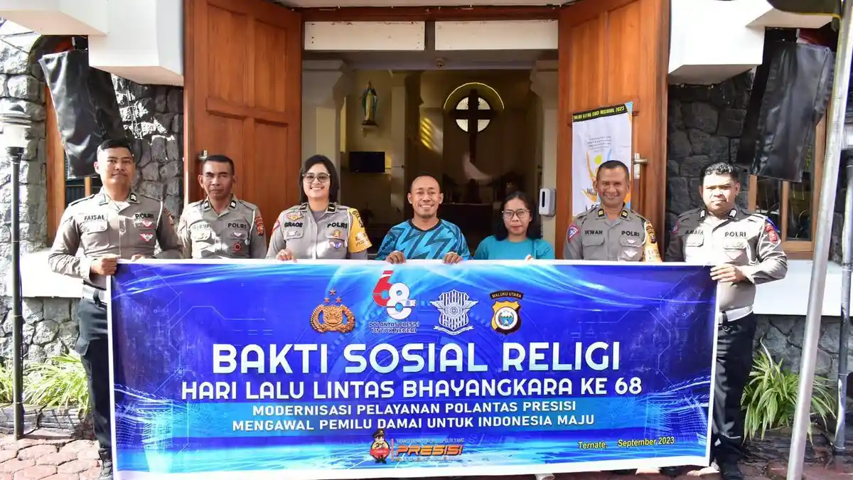 Ditlantas Polda Maluku Utara Bhakti Religi  Sambut Hari Jadi Lalu Lintas ke-68