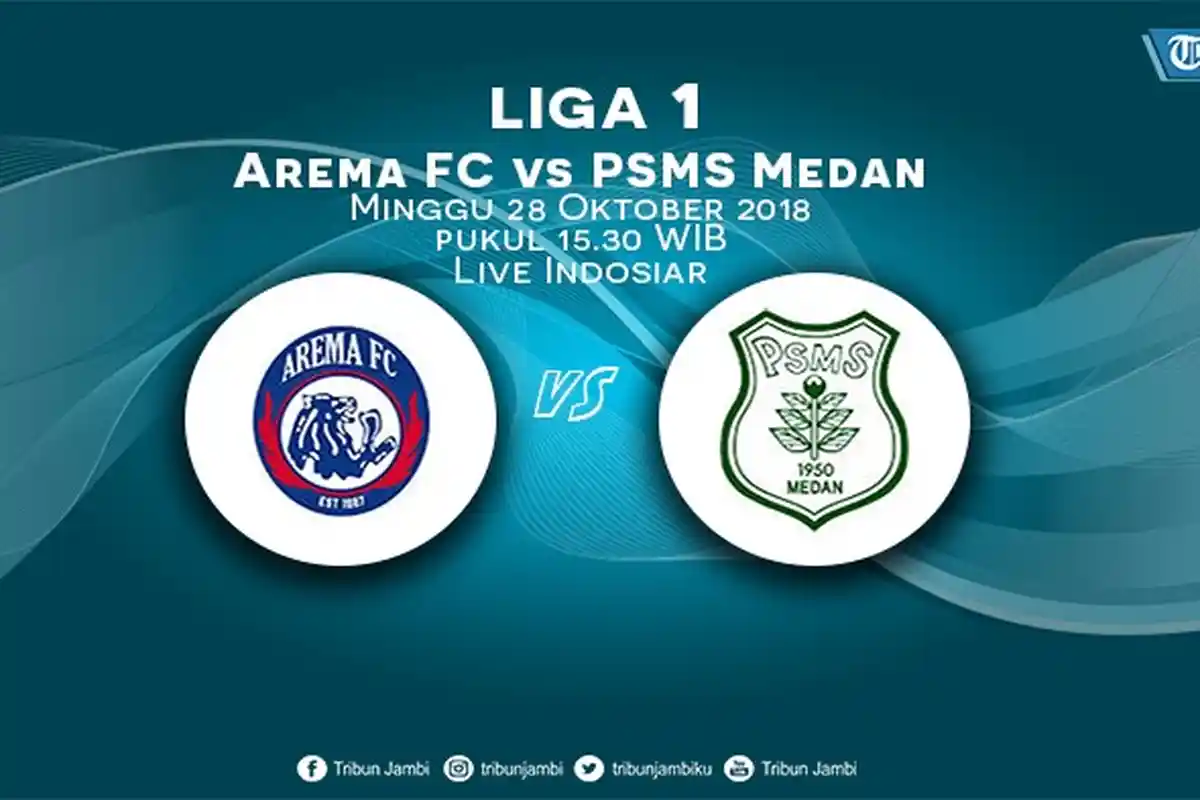 Live Streaming Indosiar Arema FC Vs PSMS Medan Pukul 15.30 WIB, Jadwal Live Liga 1 Hari Ini