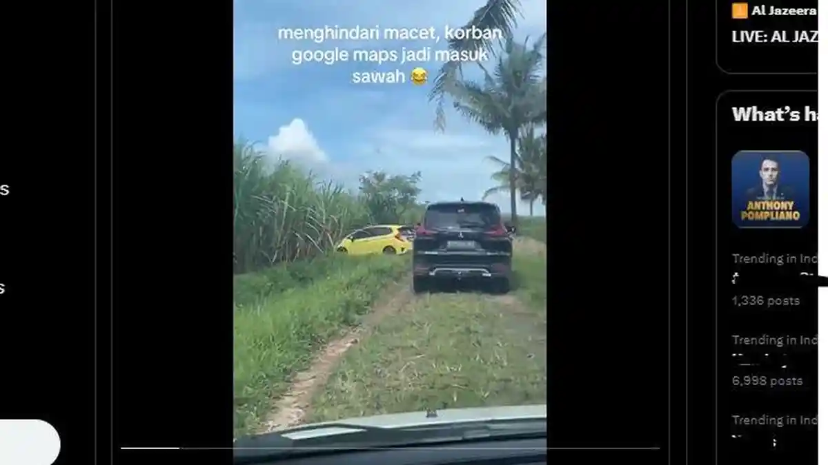Viral Mobil Terjebak di Lahan Persawahan Gara-gara Pakai Google Maps, Berniat Hindari Macet