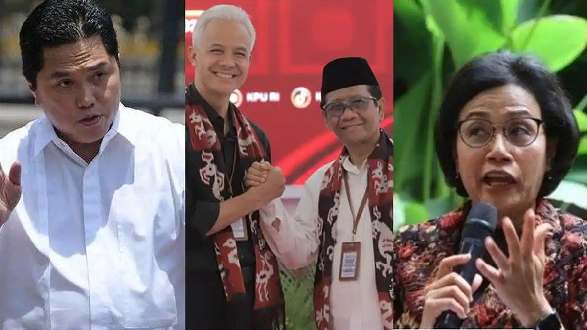 Sri Mulyani Gabung TPN Ganjar-Mahfud Cuma Sebatas Isu, tapi Erick Thohir Masih Dibukakan Pintu
