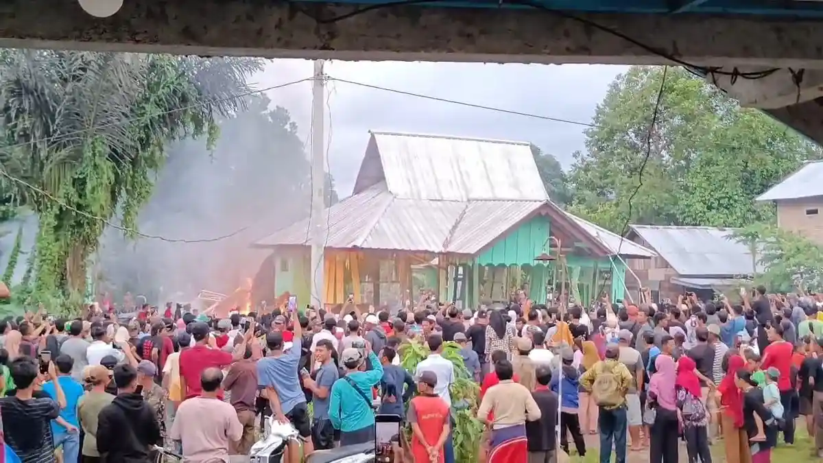 Tuntut Harimau Ditangkap Hidup atau Mati, Massa Bakar Kantor Balai Pelestarian Alam di Suoh Lampung